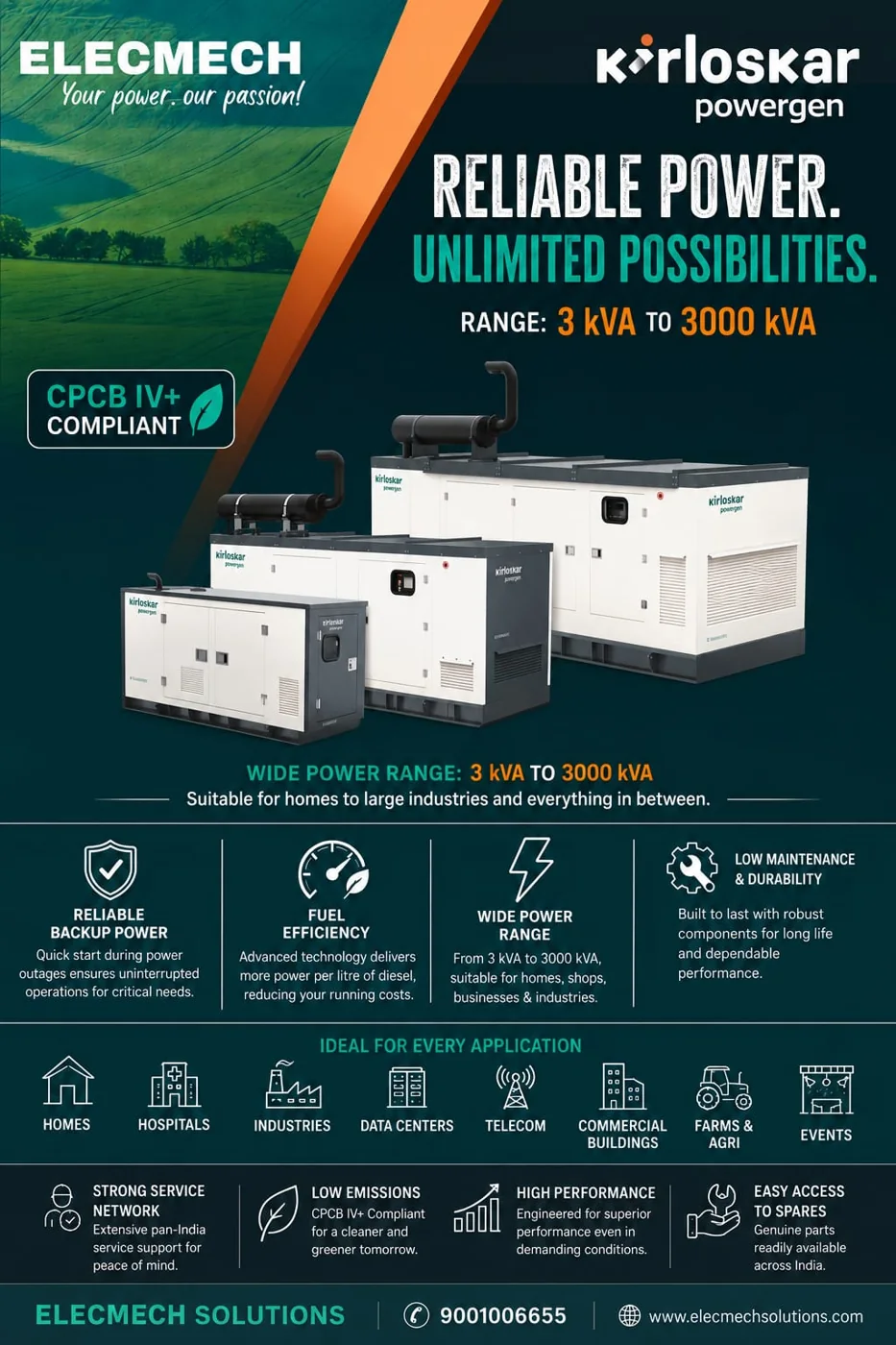 Uninterrupted power infrastructure for commercial, industrial, and residential applications